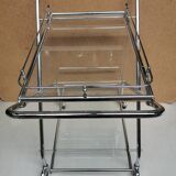 Folding trolley / Vintage bar, glass and chrome 70's