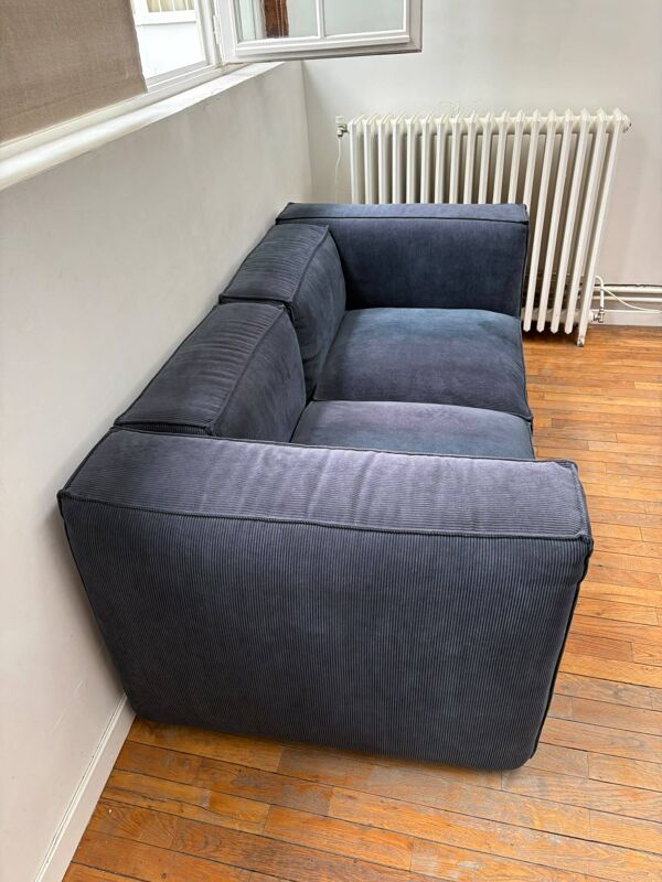 Canapé modulable AMPM en velours bleu
