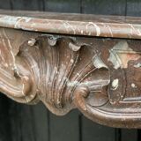Fireplace Louis XV In Marble Of Rances XVIIIth Century