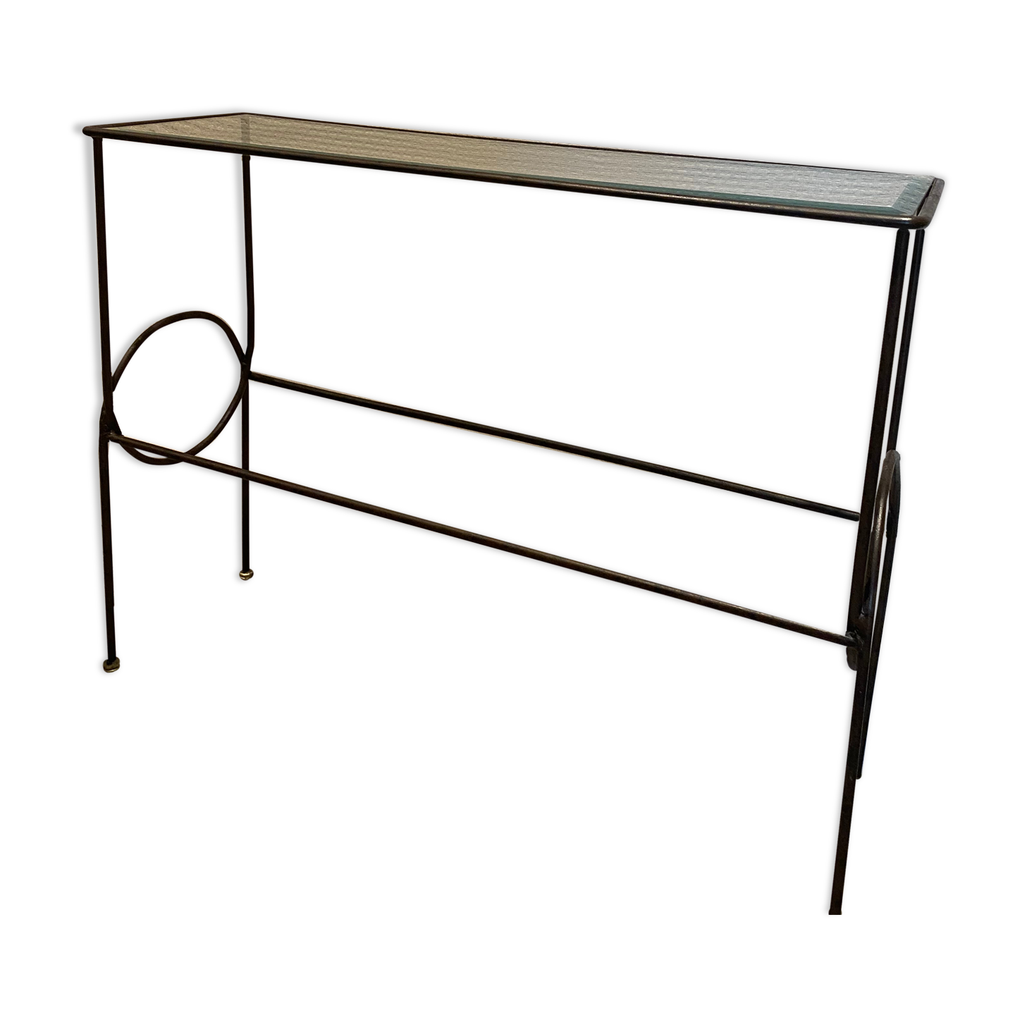 Green console and wrought iron