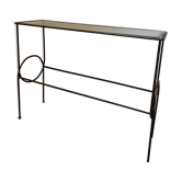 Green console and wrought iron