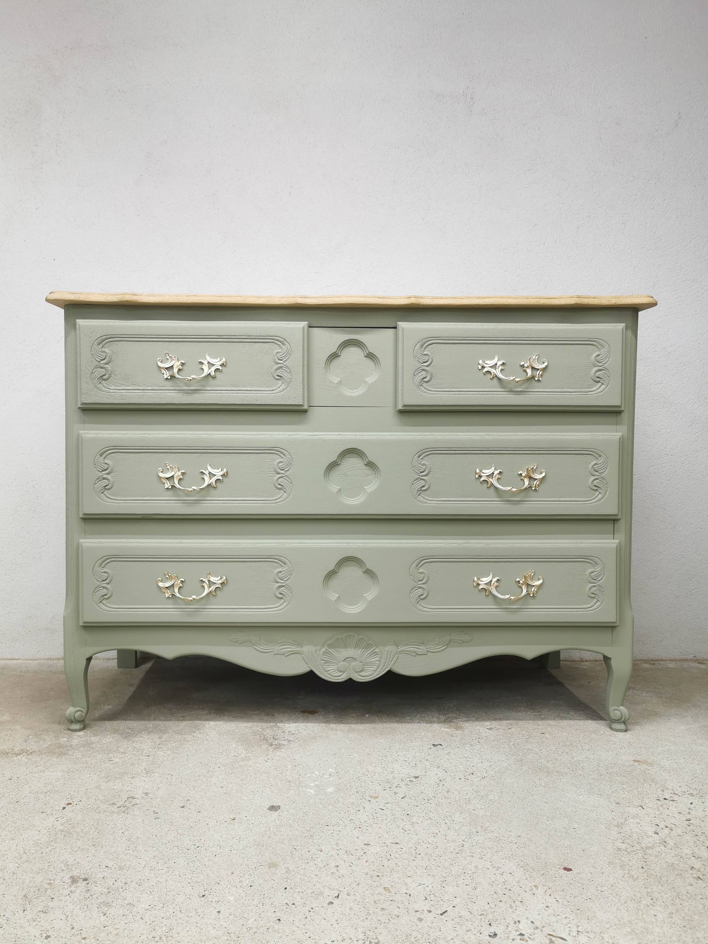 Commode vintage en chêne relookée - Livraison partout en France