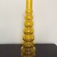 Series of 3 green and yellow glass vases