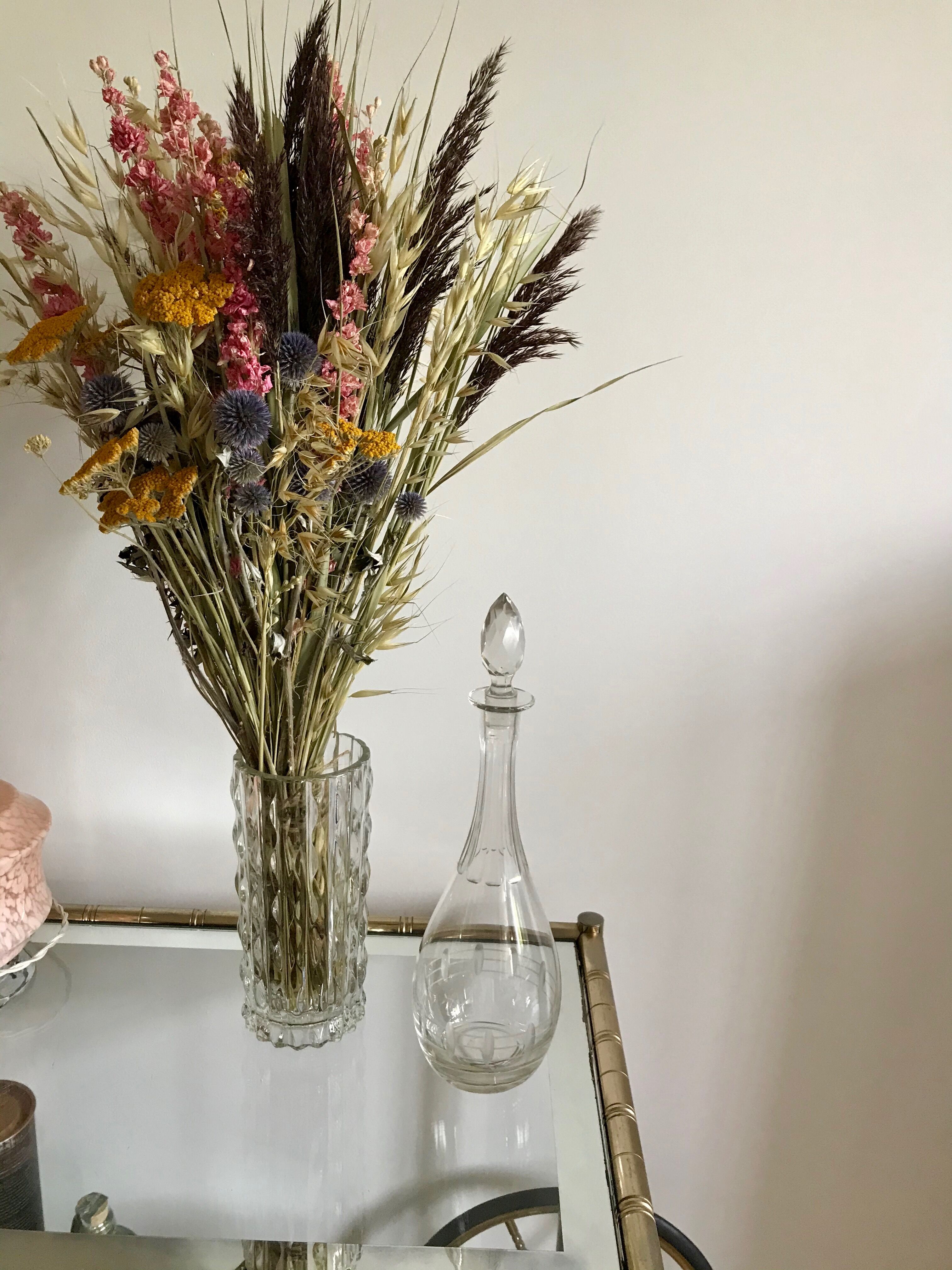 Engraved crystal wine decanter 20s-30s