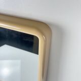 Square plastic mirror with rounded edges, cream, 1970s/80s.