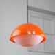 Italian space age orange plexiglass pendant lamp, 1970s