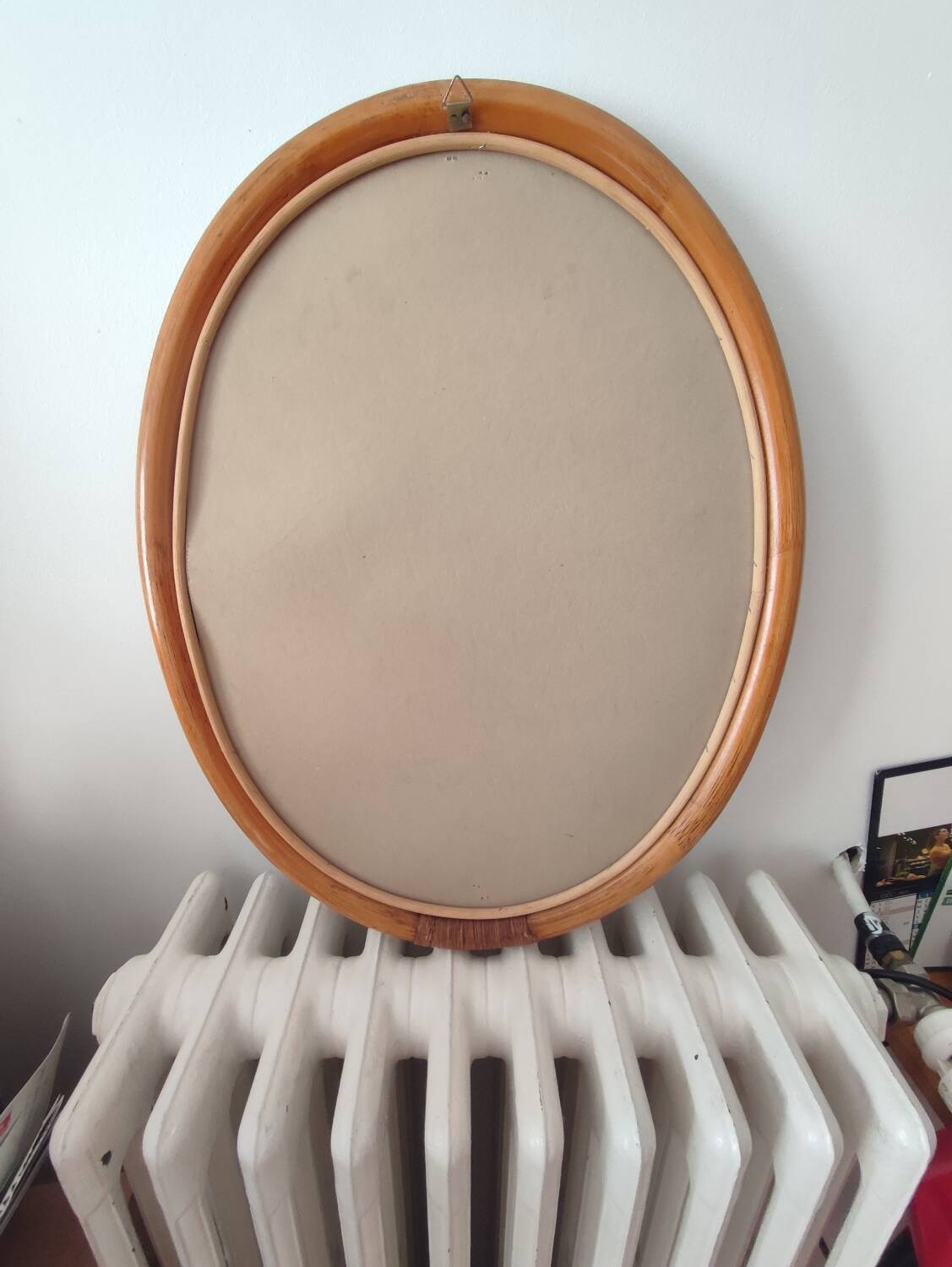 Vintage bamboo and rattan mirror