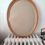 Vintage bamboo and rattan mirror