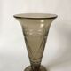 engraved smoked glass vase from the 60s