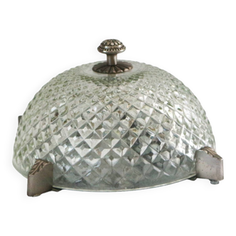 Vintage diamond point glass ceiling light 2