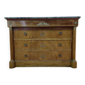 Empire style chest of drawers in green marble