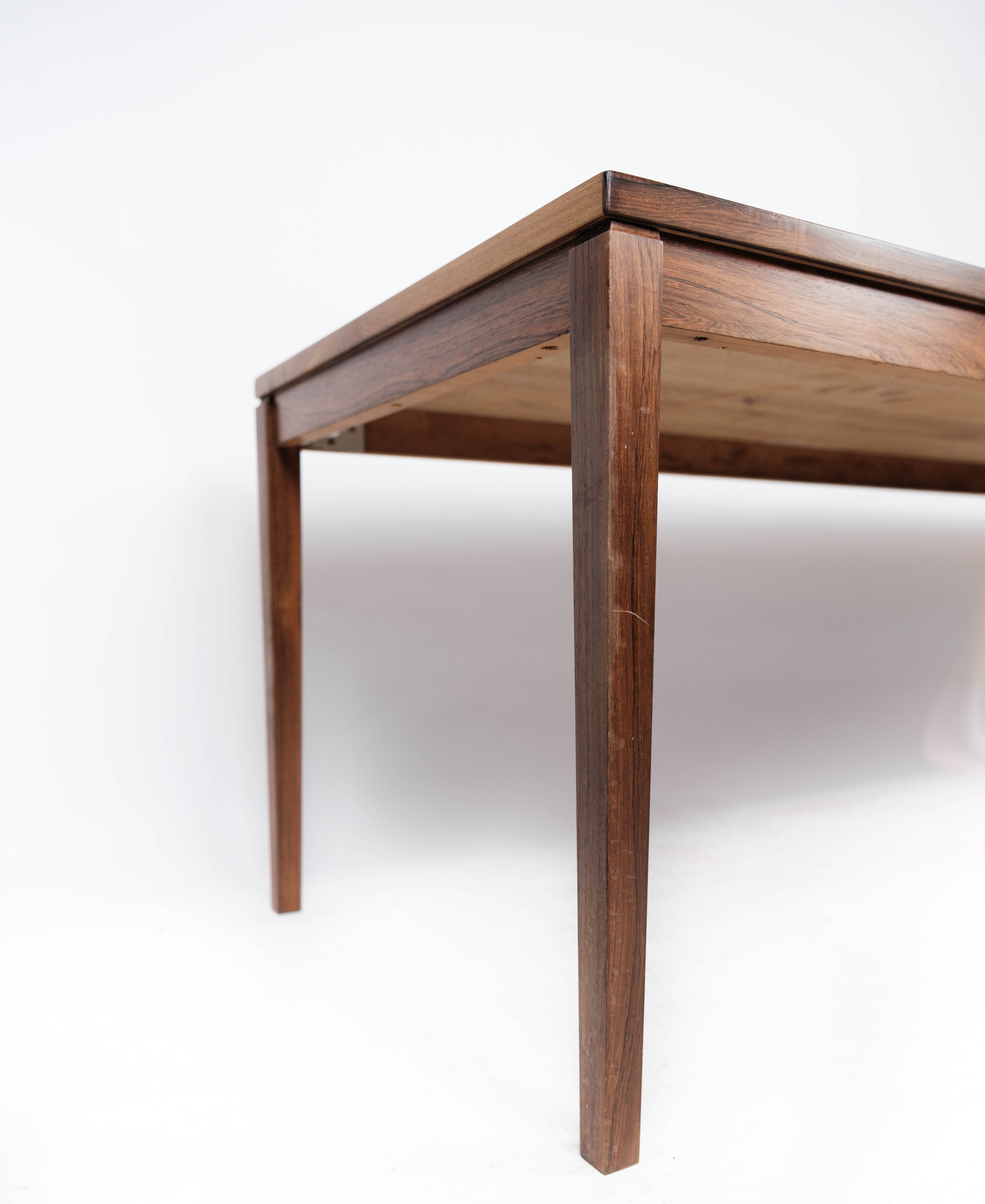 Coffee table in rosewood with blue tiles of Danish design from the 1960s