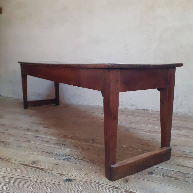 Monastery table, community table, 19th-century solid walnut console.