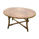 Rattan coffee table marquetry 1960