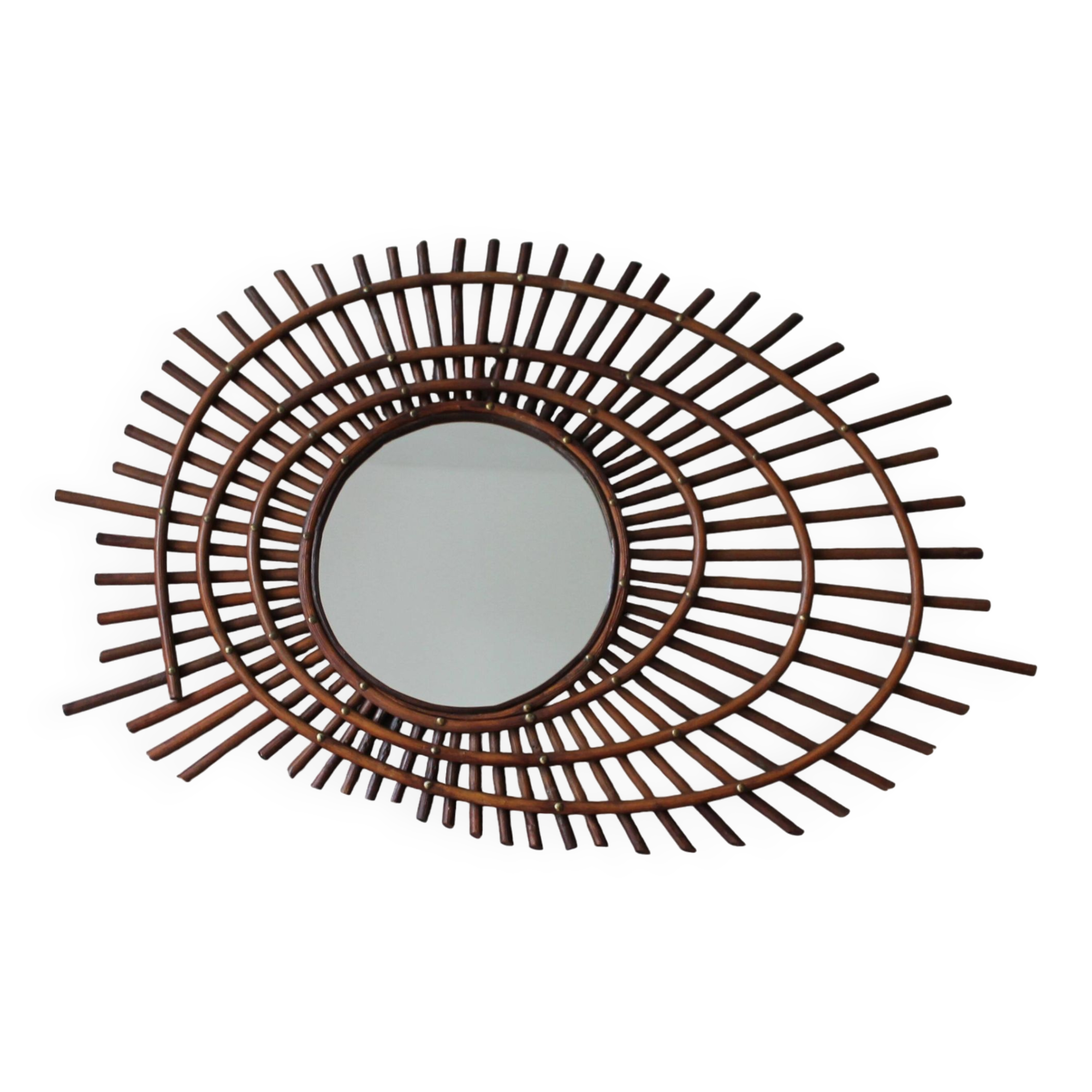 Vintage rattan mirror 'ortf'