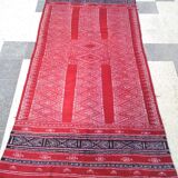 122 x 231 cm handmade Kilim red and white wool