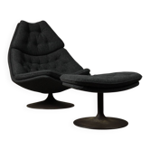 Artifort F588 lounge chair with ottoman by Geoffrey Harcourt, 1967