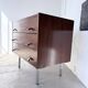 Commode teck poignées cuir 1960