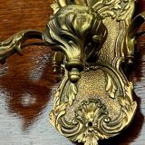 Paire d'appliques de style Louis XV. Bronze massif doré.