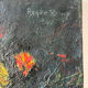 Flowers, knife oil, signed Roger Remy 1960