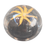 Sulfide-paper press made of glass, black & yellow, star décor.