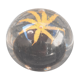 Sulfide-paper press made of glass, black & yellow, star décor.