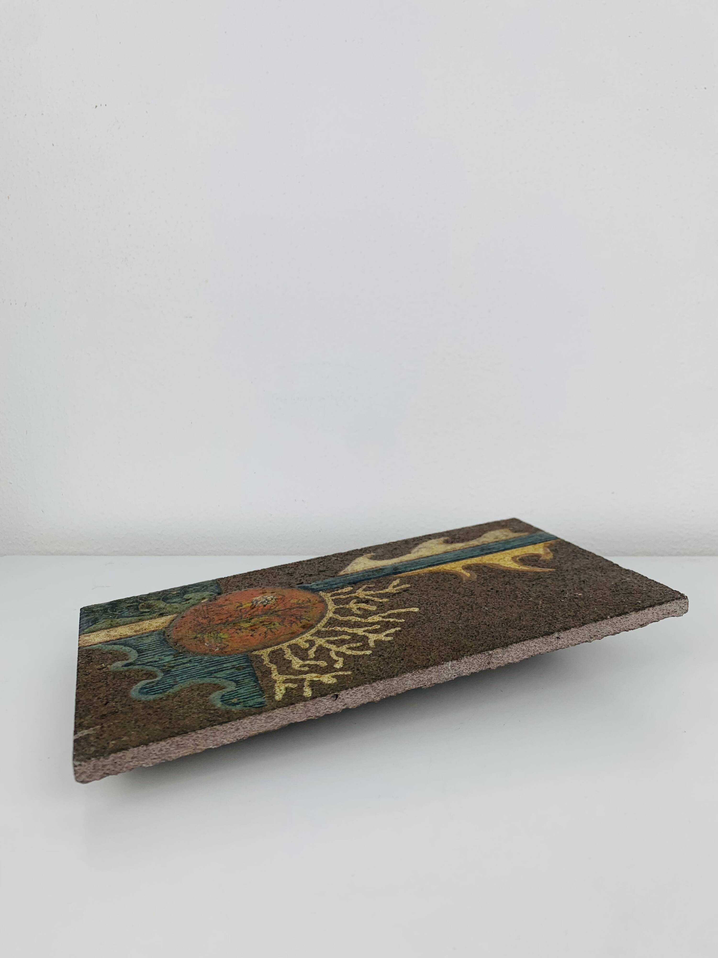 Plaque en lave émaillée vintage
