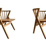 4 V-shaped wooden bistro chairs