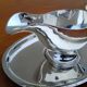 Vintage silver-plated metal sauce boat tableware