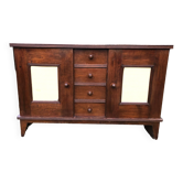 Buffet vintage René Gabriel à 2 portes et 4 tiroirs en hêtre.