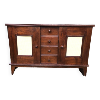 Vintage René Gabriel sideboard with 2 doors and 4 drawers in beech.