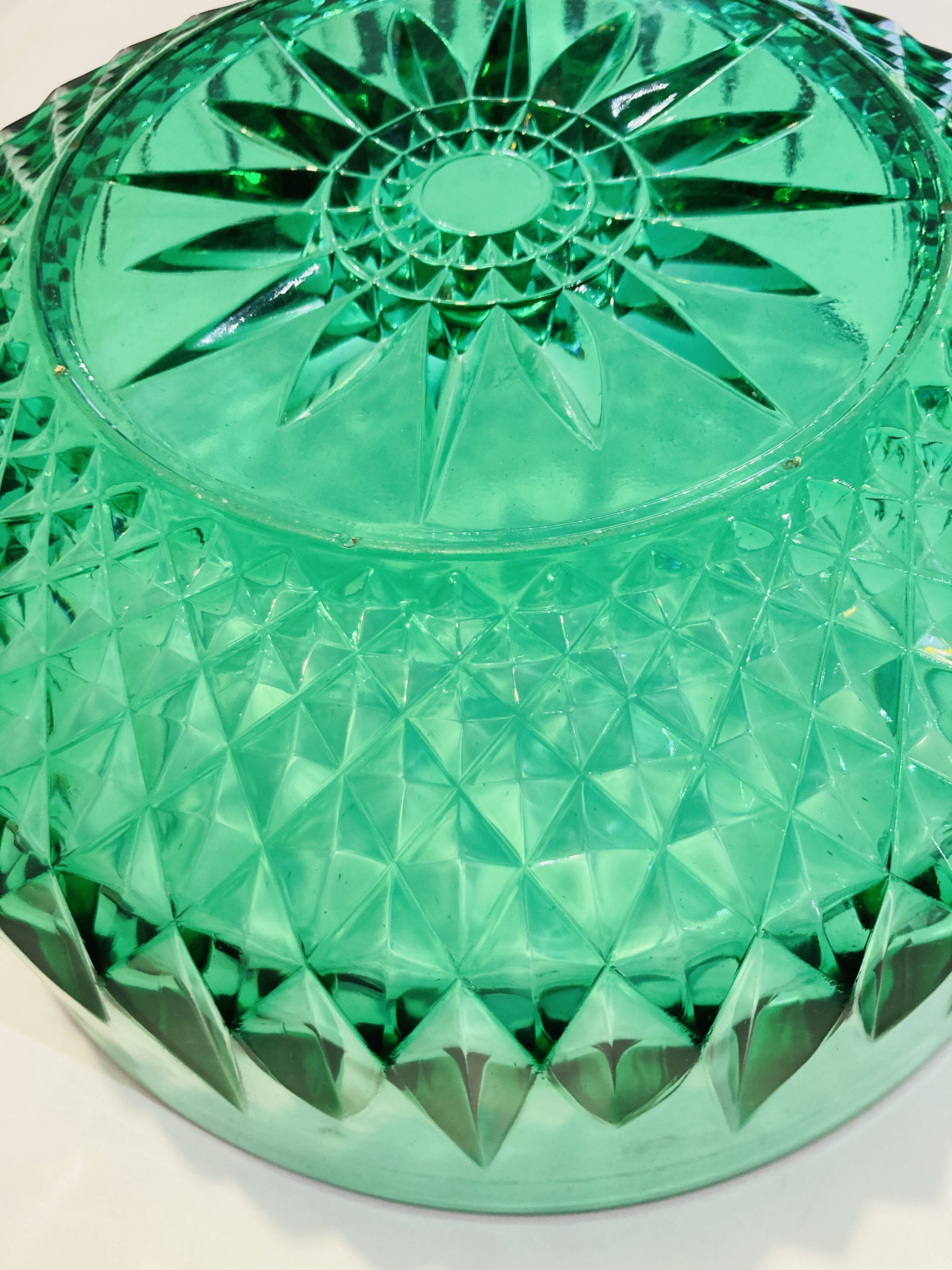 GREEN GLASS BOWL 60S - RETRO-KITCHEN-VINTAGE