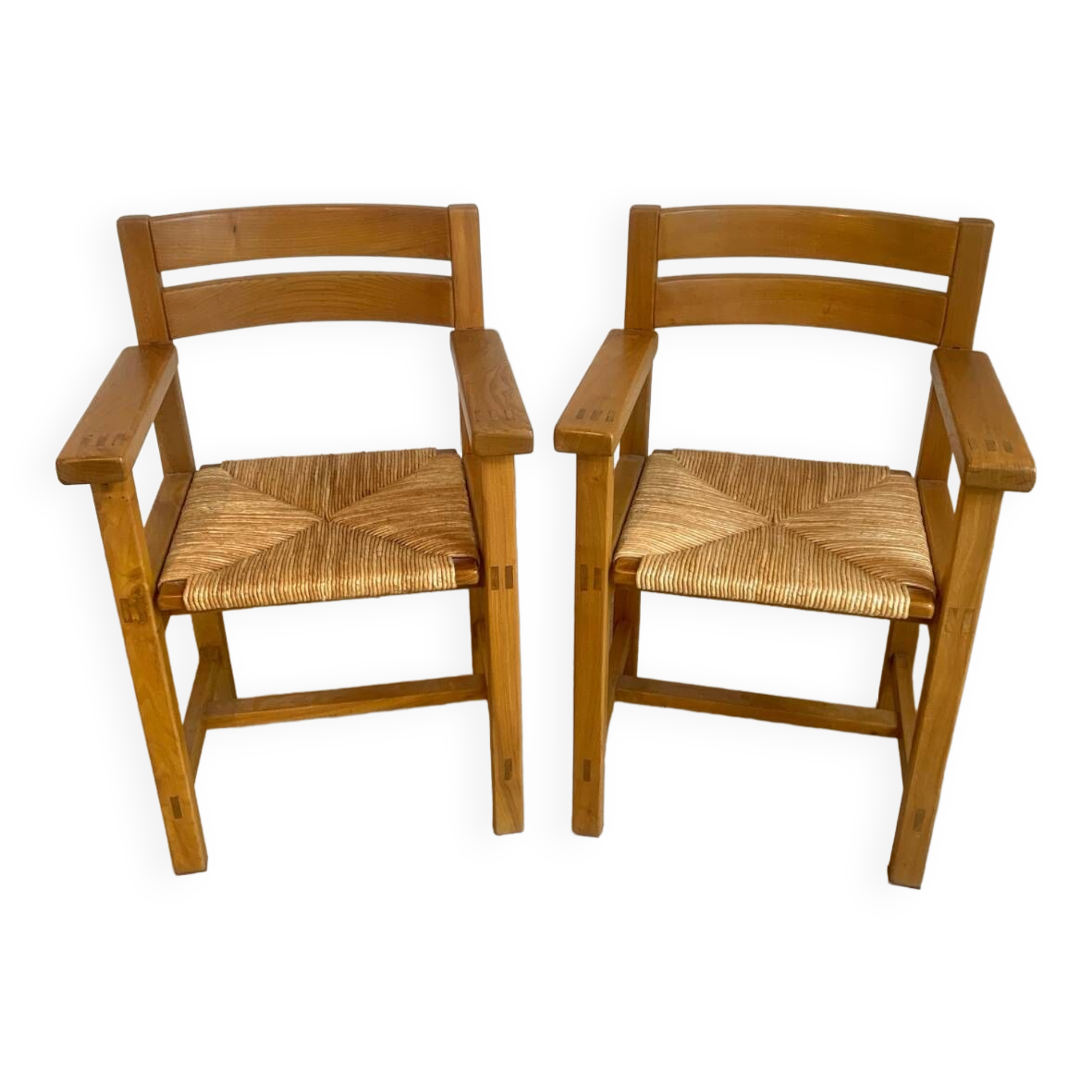 Paire de fauteuils orme massif Maison Regain