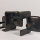 Vintage brutalist bronze candlestick by Wolfgang Bergmeister