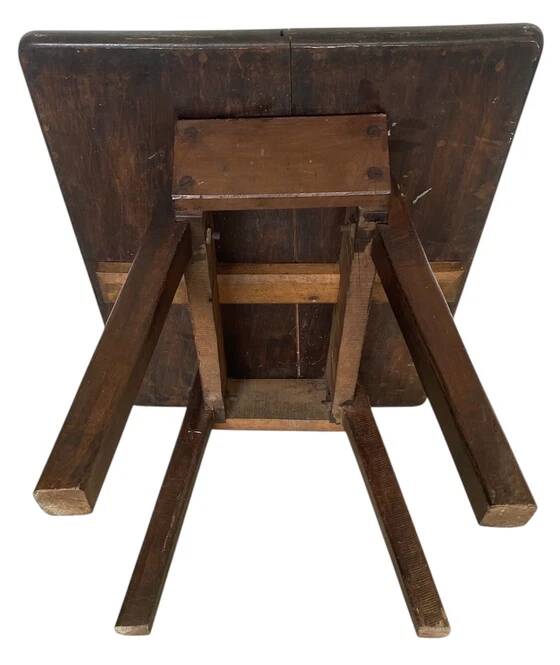 Antique brutalist coffee table in solid wood