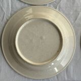 Set consisting of 6 beige flat plates with a blue rim + 3 deep plates.