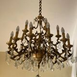 Louis XV style gilt bronze and crystal chandelier - 18 arms