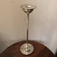 Silver-plated metal candlestick in vintage Art Deco style