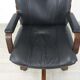 Office armchair leather wood Scandinavian design 70s vintage