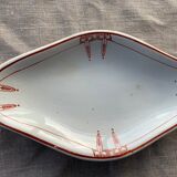 Plat de service en porcelaine blanche art déco moulin des loups orchies