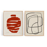 Pair of giclee prints, abstract wall art set of two, 50x70cm