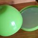 Thermal ice bucket in the shape of a green apple, 1970s style.
