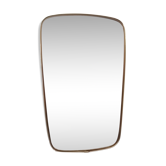 miroir rétroviseur des années 50 en laiton - 57x36cm