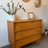 Vintage oak chest of drawers from the 1960s.