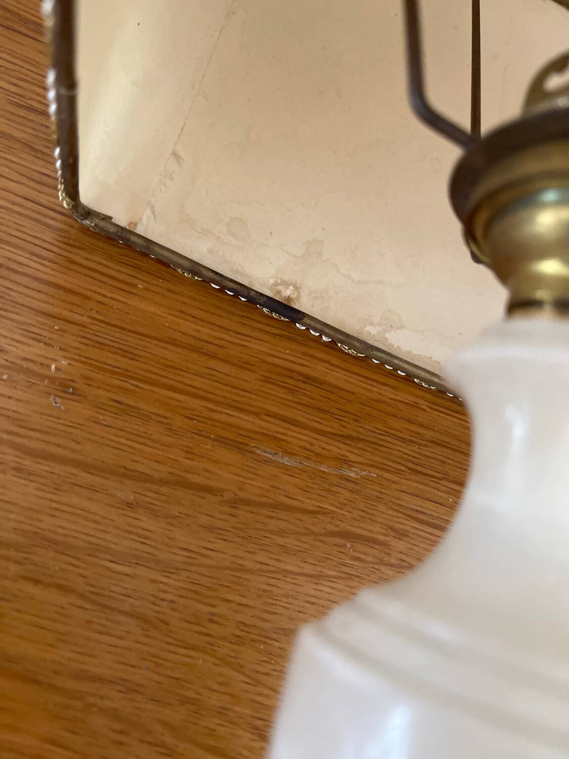 Vintage bedside lamp with marble base and gold metal