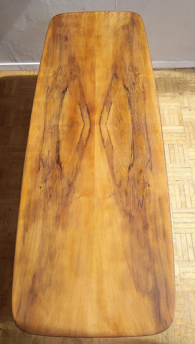 1960s blond wooden coffee table