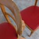 Vintage Wooden Dining Chair: Red Leather Seat, Mid-Century Modern