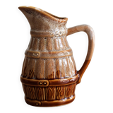 50cl glazed ceramic pitcher with beer barrel decoration