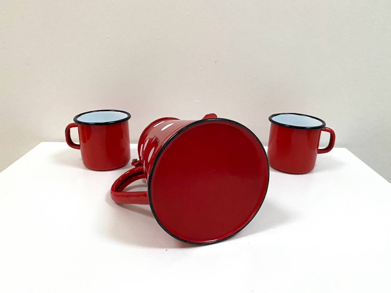 70s Polka Dot Enamel Coffee Pot - 1L