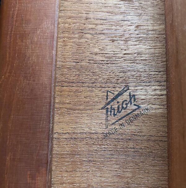 Table basse teck danois Trioh Mobler attribuée à Niels Bach, vintage, années 1960